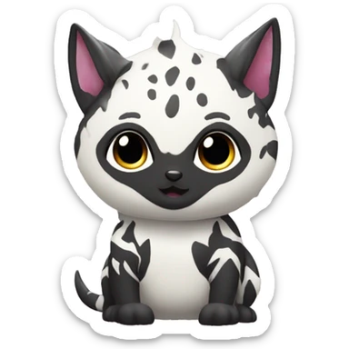 an edgy cute kawaii vernid-fionbri with splash patterns full body sticker