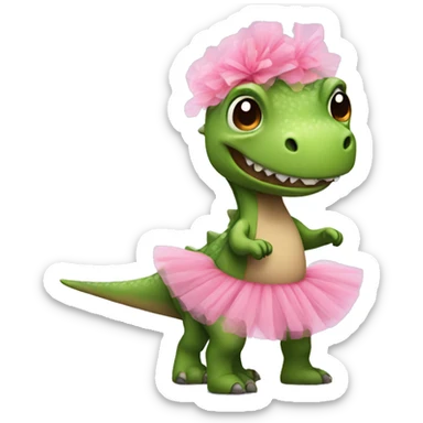 Dino with a tutu sticker
