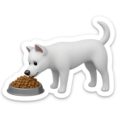 the white dog doesn't want to eat its food sticker