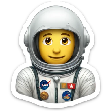 yuri gagarin with cosmonaut helmet sticker