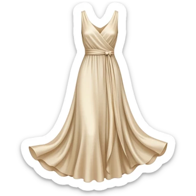 Silk pale beige dress sticker