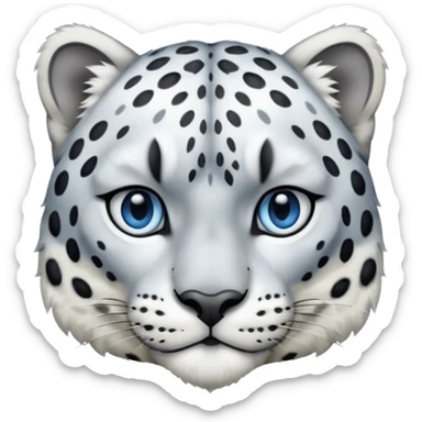  Snow leopard-whole body-eyes are blue sticker