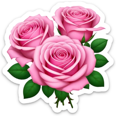 Pink rose bouquet small amount  sticker