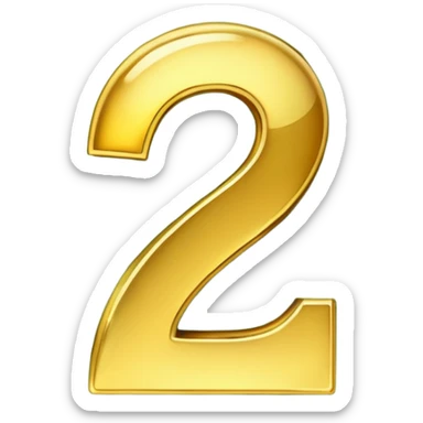 number four in golden and green shadows sticker