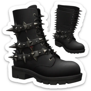 platform boots gothic with spikes sticker