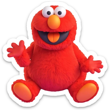 Elmo making a silly face sticker
