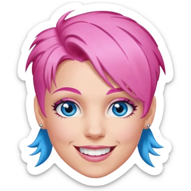 P!nk Singer with pink hair, blue eyes sticker