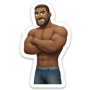 muscle shirtless guy sticker