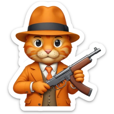 gangster garfield sticker