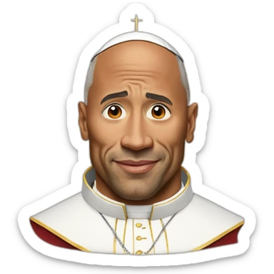 the rock as the pope sticker