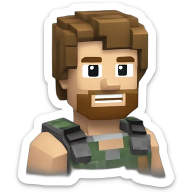 chuck norris playing Minecraft sticker