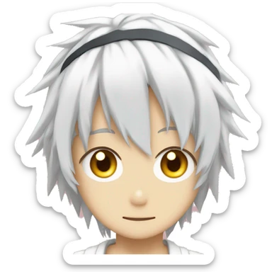 Yukihira soma by foodwars anime. Red spike hairs, yellow eyes and white headband. sticker