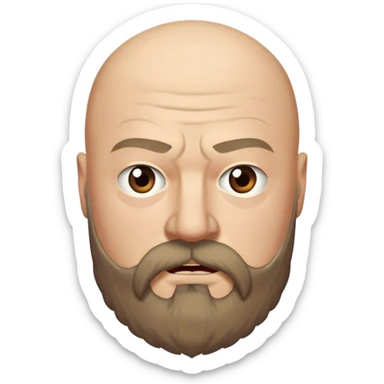 Rickard Karstark from game of thrones, bushy beard, bald head sticker