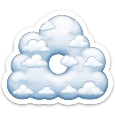 the word 'Gitan' in emoji style, with the letters formed from clouds, giving a soft and dreamy appearance sticker