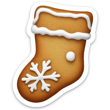 frosted gingerbread cookie shaped like a winter sock sticker