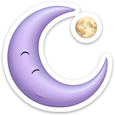 A pastel purple lavender crescent moon sticker