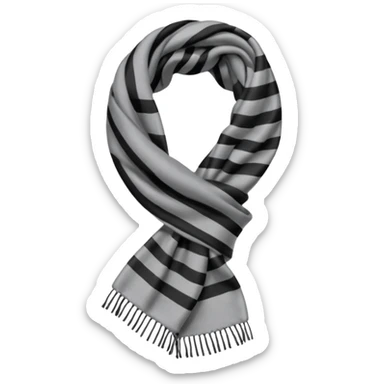 scarf in grey and black stripes sticker