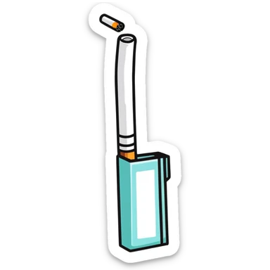 single white cigarette alone sticker