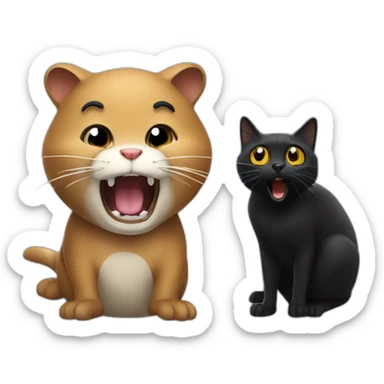 gopher screams and a black cat  sticker