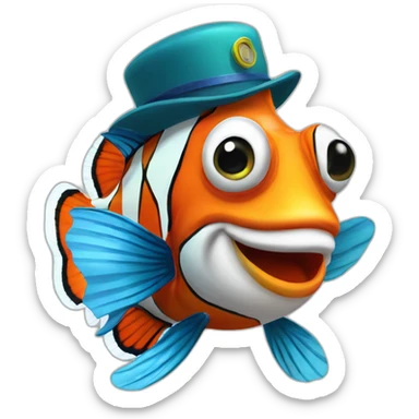 Clown fish with a casquette sticker