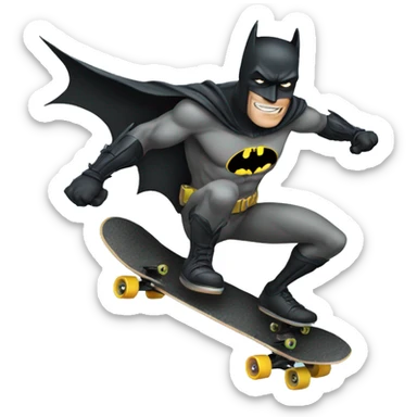 Batman on skateboard sticker