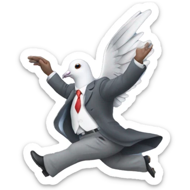pigeon business man levitating sticker