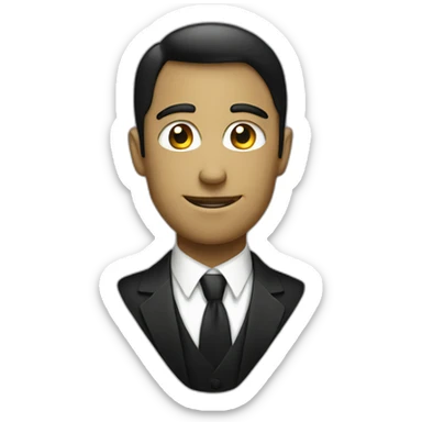 app logo with white tie and black suit basic sticker