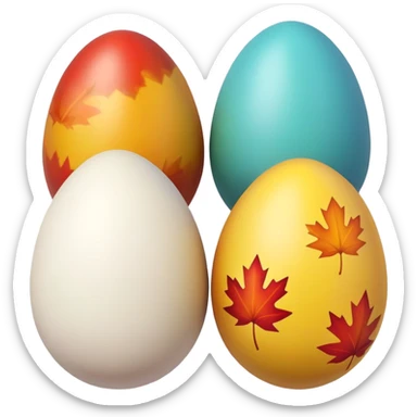 Easter eggs Maple with colored eggs inside sticker
