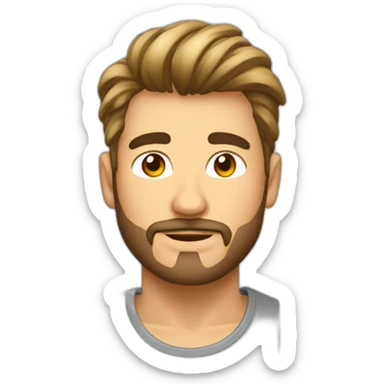 Hombre moreno de 19 años, pelo liso corto estilo mullet sticker