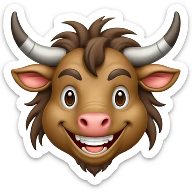 happy gnu joyful face sticker