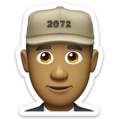 Barack Obama with a Donald Trump cap on his head sticker