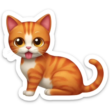 Red cat with sugary and head sticker
