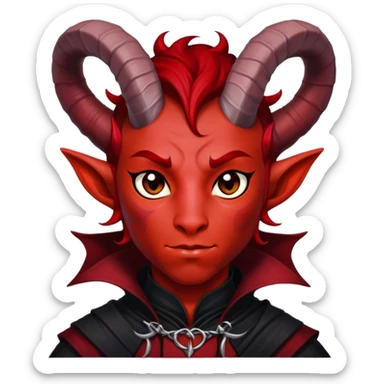dnd male character tiefling and cloth sticker