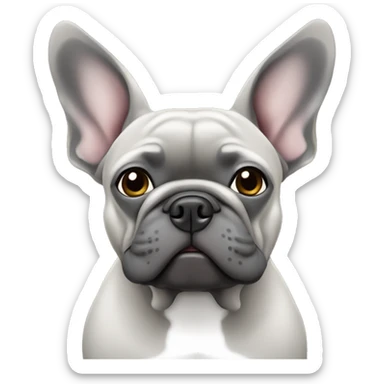 grey French bulldog named Tinny sticker