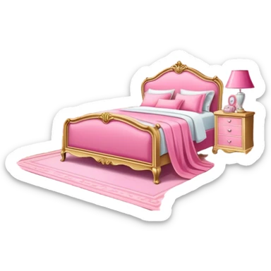 Pink bedroom in glamorous vintage style sticker