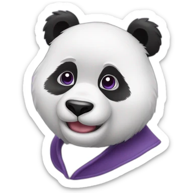 panda blanc et tache violette sticker