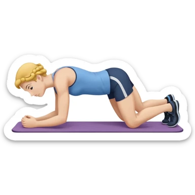 person exercising with curl ups, minimal sticker