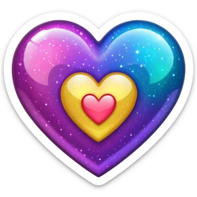 disco heart sticker