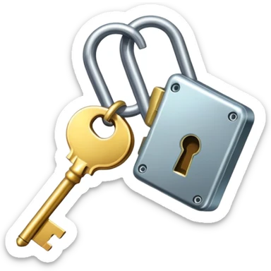 Runaway lock and key cartoon sticker