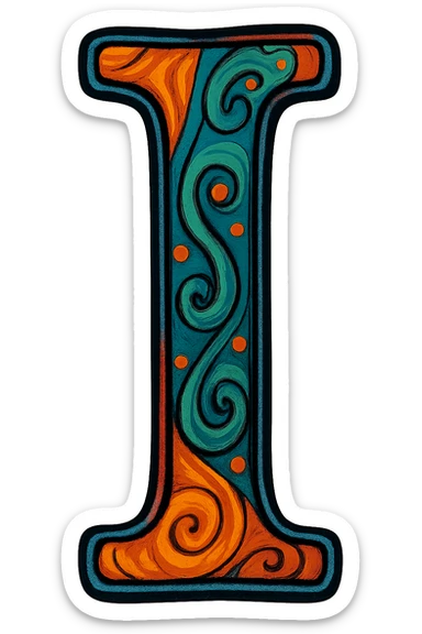 the letter I, creative style, visually distinct, no background sticker