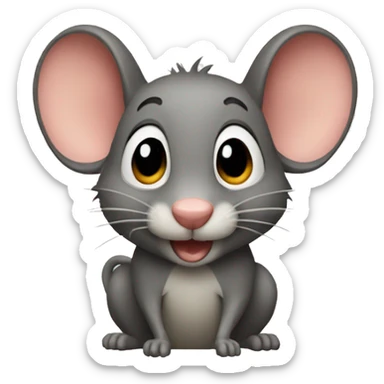 Ratón con pelo sticker