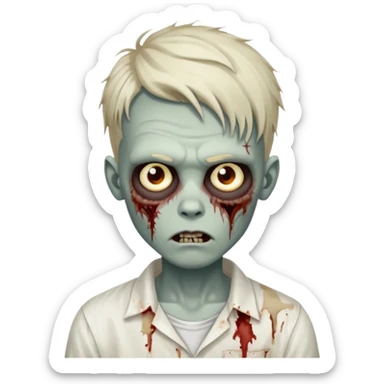 zombie boy with a Twists and white shirt sticker