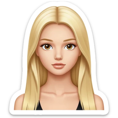 victoria’s secret model with long blonde straight hair sticker