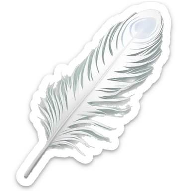White peacock feather  sticker
