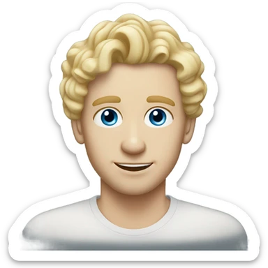 3/4 profile light curl blonde 30yo man blue eyed pale skin sticker