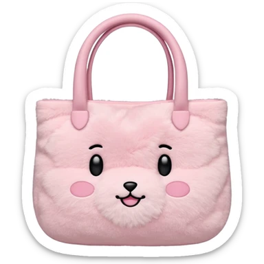 Aesthetic pink plush tote bag without face sticker