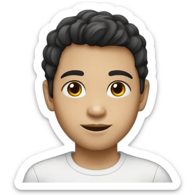 kid with dark hair5 and white skin full size sticker