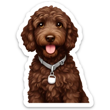 mini chocolate labradoodle  sticker