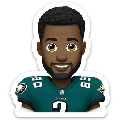 Darius Slay in an Eagles jersey with his arm in a sling.  sticker