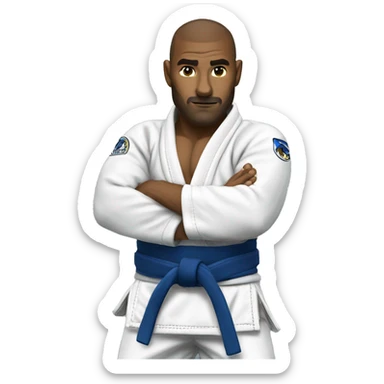 A wolf with Bjj gi and white belt sticker